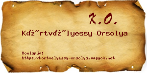 Körtvélyessy Orsolya névjegykártya